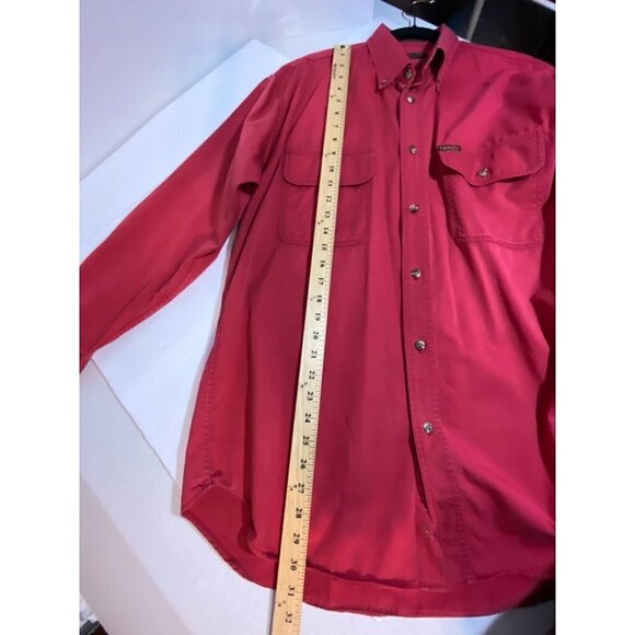 Tango by Max Raab Long Sleeve Button Down Casual Shirt Dark Red Mens Size Medium - Picture 8 of 11